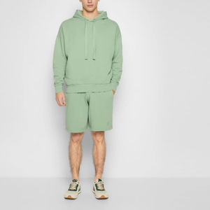 Conjunto de Sudadera con Capucha Verde Sólido para Hombre, Informal, de Felpa Tejida, para Verano - Product Image 6