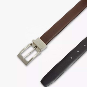 Ceintures en cuir véritable pour hommes, 1.25 pouces, large, effet GRAIN, noir et marron, nouveau - Product Image 3
