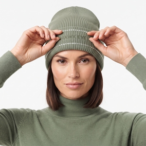 Winter Wear Rhinestone Knit Beanie Custom Embroidered Logo Ribbed Cuff Unisex <b>Warm</b> Fashion Streetwear <b>Hat</b> Wholesale - Product Image 4