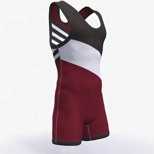 New Series of Wrestling <b>Singlet</b> Custom logo Plus Size 5XL Black Red Wrestling Uniform - Product Image 6