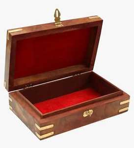 Handcrafted Wooden <b>Storage</b> Box Brass Brackets Red Velvet Interior Jewelry Box Latch Lock Keepsake Case Organizer <b>Chest</b> - Product Image 1