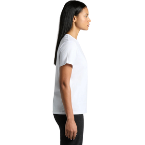 Camiseta de Manga Corta con Cuello Redondo y Corte Regular para Mujer, Estampado Minimalista en el Pecho, Top de Algodón para Uso Diario, Fábrica de Ropa Personalizada OEM, Venta al Por Mayor - Product Image 3