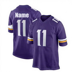 Maillot de football américain rouge à col en V, manches courtes, imprimé par sublimation, maille respirante, coupe classique pour homme, vêtements d'équipe - Product Image 1