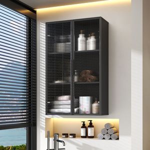 Armadio da Parete con Porta in Vetro per Bagno e Cucina, Ideale per lo Stoccaggio sul Balcone - Product Image 1
