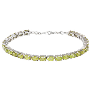 Pulsera de Tenis con Micro Pavé de Peridoto Natural Ovalado Facetado de Calidad Superior, Brazalete de Plata de Ley 925 Sólida, Joyería Fina - Product Image 2