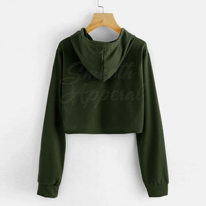 Hoodies courts pour femmes de qualité supérieure, style moderne, matière en coton mélangé doux, parfaits pour la salle de sport et les looks quotidiens. - Product Image 1