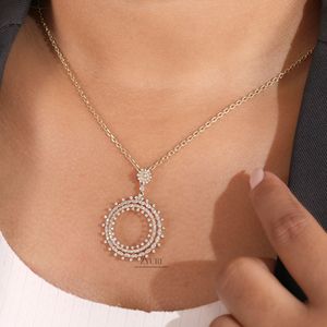 Round Cut Diamond Pendent Necklace Special Design for Wedding Season Pure Luxury <b>Gift</b> for Women's Lab Grown Necklace From India - Product Image 4