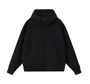 Sudadera con Capucha de Cuello Alto y Cierre de Cremallera para Hombre, Talla Grande, 100% Algodón, Diseño Invernal Ecológico - Product Image 1