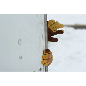 Gants de sécurité industriels et de construction en cuir de vachette pleine fleur, paume simple, personnalisés OEM, anti-boulochage, compatibles écran tactile, résistants aux aiguilles - Product Image 2