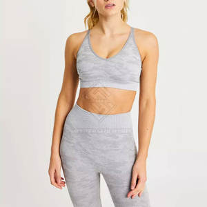 Conjunto de Yoga para Mujer, Diseño Moderno, Parte Delantera Sólida, Ecológico, Transpirable, Cintura Alta, 2 Piezas, Ropa Deportiva - Product Image 4