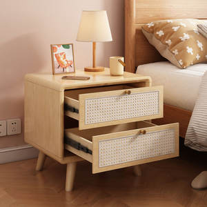 โต๊ะข้างเตียงแบบ2ลิ้นชักพร้อมดีไซน์ทันสมัยสำหรับการจัดระเบียบห้องนอน - Product Image 2