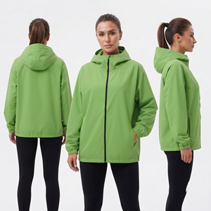 Women's Full <b>Zip</b> <b>Hooded</b> Windbreaker Premium 100% Polyester Lightweight Casual Sportswear Waterproof <b>Hooded</b> Windbreaker Ladies - Product Image 4