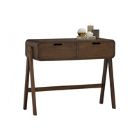 Table d'entrée étroite en bois massif de chêne de haute qualité, durable, avec 2 tiroirs de rangement, design moderne, pour salon, petit appartement 1