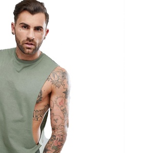 Wholesale Custom <b>Men's</b> Solid Color Cotton Tank Tops-Eco-Friendly Breathable Quick Dry O-Neck Collar Fitness/Workout Wear - Product Image 4