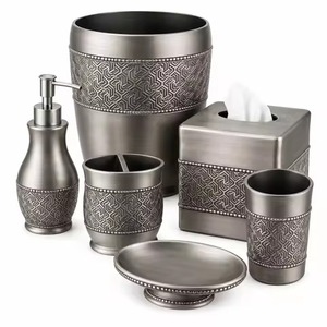 Stylish Metal <b>Bathroom</b> <b>Set</b> Premium Bath Ware <b>Accessories</b> for Modern Home Hotel Resort Guest <b>Bathroom</b> Counter - Product Image 6