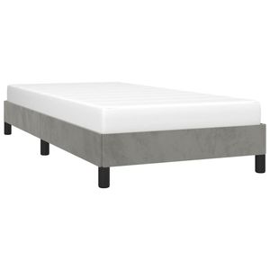 Base de Cama de Madera Contrachapada Tapizada en Terciopelo Gris Claro, Tamaño Individual - Product Image 3