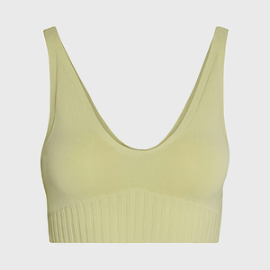 Sujetador deportivo de punto sin costuras para mujer, top corto transpirable de secado rápido, soporte medio, espalda cruzada, logotipo personalizado, ropa para correr y yoga - Product Image 2