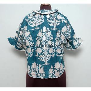 Robe mini décontractée pour femme 100% coton, style bureau, manches 3/4, col rond, imprimé floral, écologique, respirante, style coréen et anglais - Product Image 6
