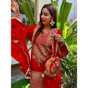 Designer XL Size Suit Set with Heavy Embroidery Sequence Work - Product Image 4