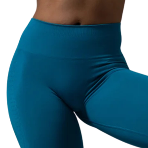 Petrol Blue Women's Mid Rise Compression Leggings Breathable Athletic Workout Pants for Yoga Gym Running Fitness Activewear - Product Image 4