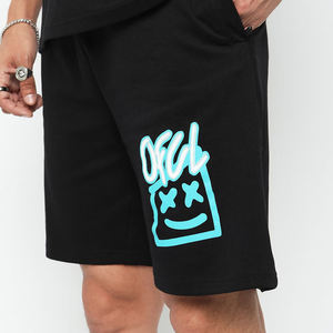 Ensemble de survêtement d'été en coton épais avec impression en relief, deux pièces, t-shirt et short pour homme, en vente - Product Image 1