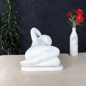 Sculpture abstraite moderne en marbre, artisanat artistique, figurine personnalisable, décoration de table, décoration de salon - Product Image 3