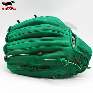 En gros Gants de baseball en cuir vert intégral vert uni pour infield, lanceur, attrapeur et softball, équipement d'entraînement - Product Image 2