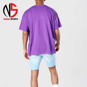 T-shirt d'été pour homme 100 % coton, col rond, manches courtes, style hip-hop oversize, séchage rapide, écologique, chez NURAK en 2026 - Product Image 2