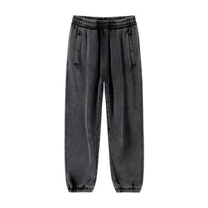 Customized Acid Washed Sweatpants Drawstring Cuff Canvas <b>Jogger</b> <b>Baggy</b> Wide Leg Loose Fit Flare Lightweight Vintage Sweatpants - Product Image 5