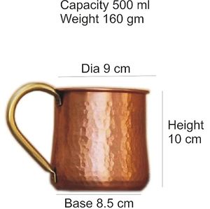 Elegant Copper Moscow Mule <b>Mugs</b> With Durable Construction Ideal For Refreshing Drinks At Kitchen Bar And Events - Product Image 2
