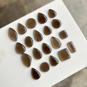 Cuarzo Ahumado Natural Cabujón, Lote a Granel de Gemas Sueltas, Formas Mixtas, Cristal de Base Plana para Fabricación de Joyas, Envoltura con Alambre, Venta al por Mayor - Product Image 6