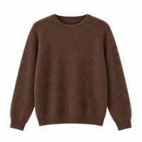 Pull en laine mérinos à col rond, couleur unie, manches longues, doux et moelleux, style coréen, chic et décontracté pour femmes