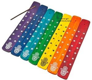 Solid Colours Mango <b>Wood</b> Printed Incense Sticks <b>Burners</b>/Holders <b>for</b> Home Fragrance Wholesale Exporter From India - Product Image 1