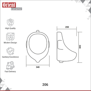 Urinoir mural blanc pour hommes en céramique, certifié ISO et CE, de qualité supérieure, à prix compétitif, provenant d'Inde - Product Image 3