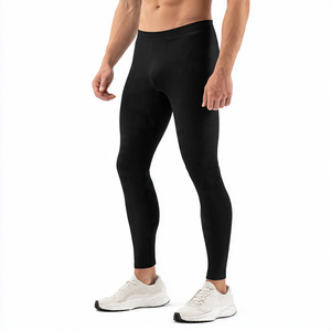 Collants de compression à haute élasticité pour une seule jambe, leggings de sport pour hommes anti-humidité, pantalon de base respirant pour l'entraînement - Product Image 1