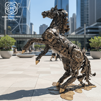 Statue de cheval en fer forgé 100% artisanale, sculpture métallique artistique de luxe, résistante aux intempéries, personnalisable pour l'extérieur