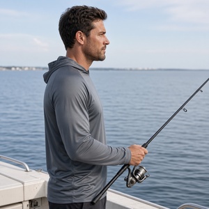 Sweat à capuche de pêche personnalisé pour homme 100 % polyester – Haut de pêche personnalisé pour la pêche en lac – Vêtements de pêche – Maillot de pêche – Chemise anti-UV pour la pêche - Product Image 2