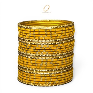 Conjunto de Joyería India para Niñas, Brazaletes de Acero Inoxidable con Cristales y Baño de Oro Amarillo, Moda Infantil para Fiestas y Bodas - Product Image 2