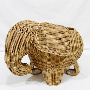 Panier de rangement en rotin naturel en forme d'animal mignon, décoration écologique pour la maison - Product Image 1