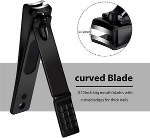 Juego de Cortaúñas de Acero Inoxidable, Cortaúñas para Manos y Pies, Cortaúñas Negro Grande y Pequeño, Juego de 2 Piezas - Product Image 2