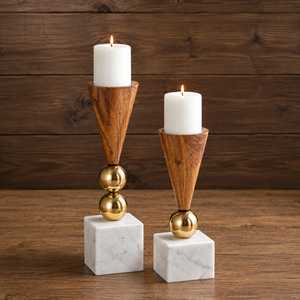 Luxury Gold Metal Pillar <b>Candle</b> Holder Stand for Home Decor and Wedding Table Centerpiece - Product Image 2