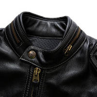 Veste en cuir noir pour homme, style motard printemps-automne, cuir naturel, coupe slim, veste de motard personnalisée