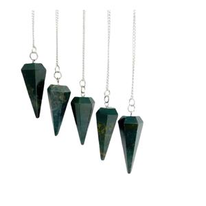 Pendule de pierre de sang de haute qualité cristal naturel pierre précieuse cône à facettes pendule de radiesthésie pour pendules de guérison Reiki à vendre - Product Image 1