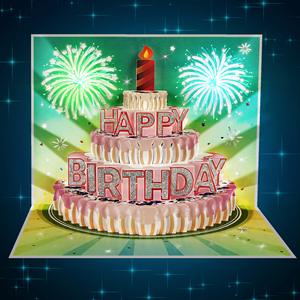 Cartes d'anniversaire musicales 3D pop-up artisanales vertes avec design de message personnalisé - Product Image 6