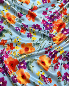 Printed 100% Polyester Eco-Friendly Quick-Dry Floral Woven Satin <b>Fabric</b> Medium <b>Weight</b> Shrink Resistant Girls Bedsheets Dresses - Product Image 5