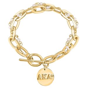 Bracelet à fermoir en perles argentées avec pendentif rond décoratif, accessoire de mode élégant pour femme, idéal pour un mariage - Product Image 1