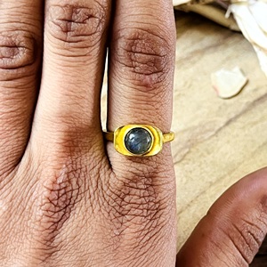 Modern Style Boho Gemstone <b>Ring</b> Vintage Brass <b>Rings</b> Women 18k Gold Plated <b>Dainty</b> Geometric Crystal Solitaire Wholesale/OEM/ODM - Product Image 6