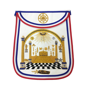 Delantal Masónico Personalizado de Logia Azul, Delantal de Regalia Masónica Bordado a Mano con Hilo Dorado, Venta al por Mayor OEM ODM - Product Image 2