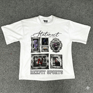 T-shirt unisexe Rexfit Sports en coton épais, coupe ample, style streetwear, personnalisable, vente en gros, direct usine - Product Image 1