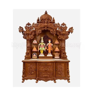 Mandir Swaminarayan Tallado a Mano de Alta Calidad para Hogares, Mandir de Madera Swaminarayan Tallado a Mano de Calidad de Exportación a Precios de Mayoreo - Product Image 1
